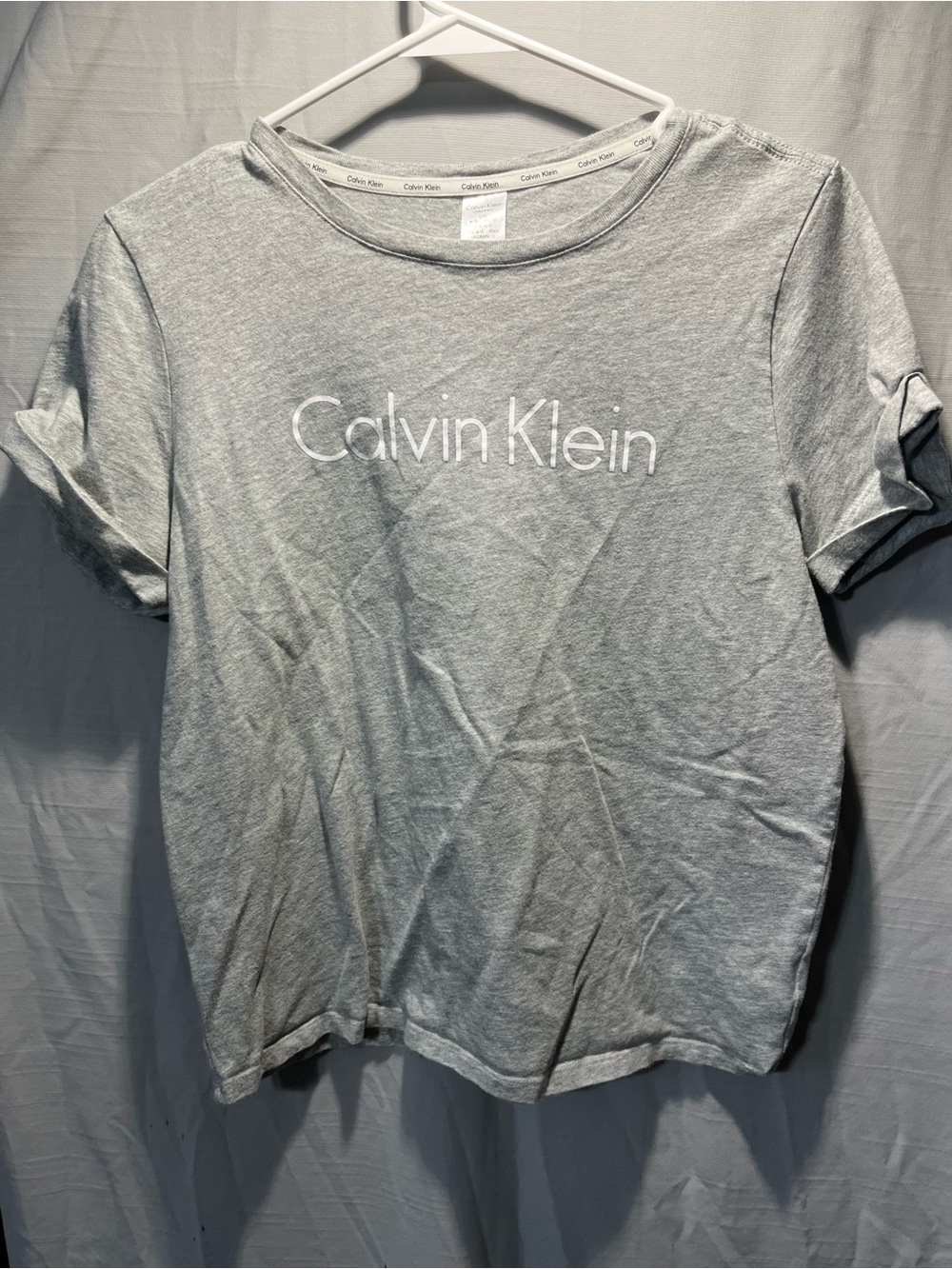 Calvin Klein Light Gray Short-Sleeve Logo Tee